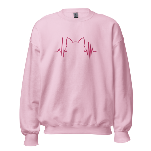 Heartbeat Kitten Unisex Sweatshirt by Feral Threads